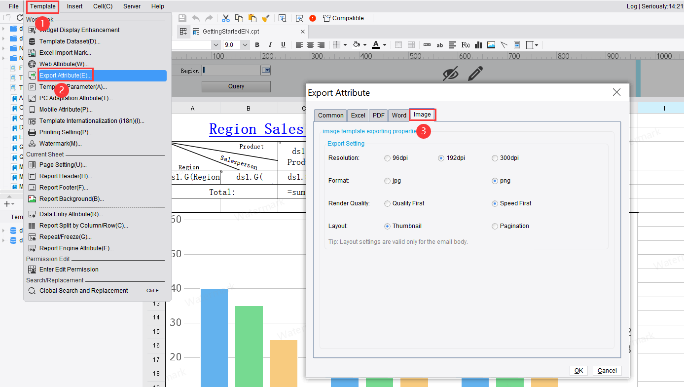 Template Export Attributes-FineReport Help Document