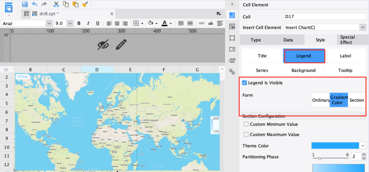 Map Drilling User Defined Hierarchy-FineReport Help Document