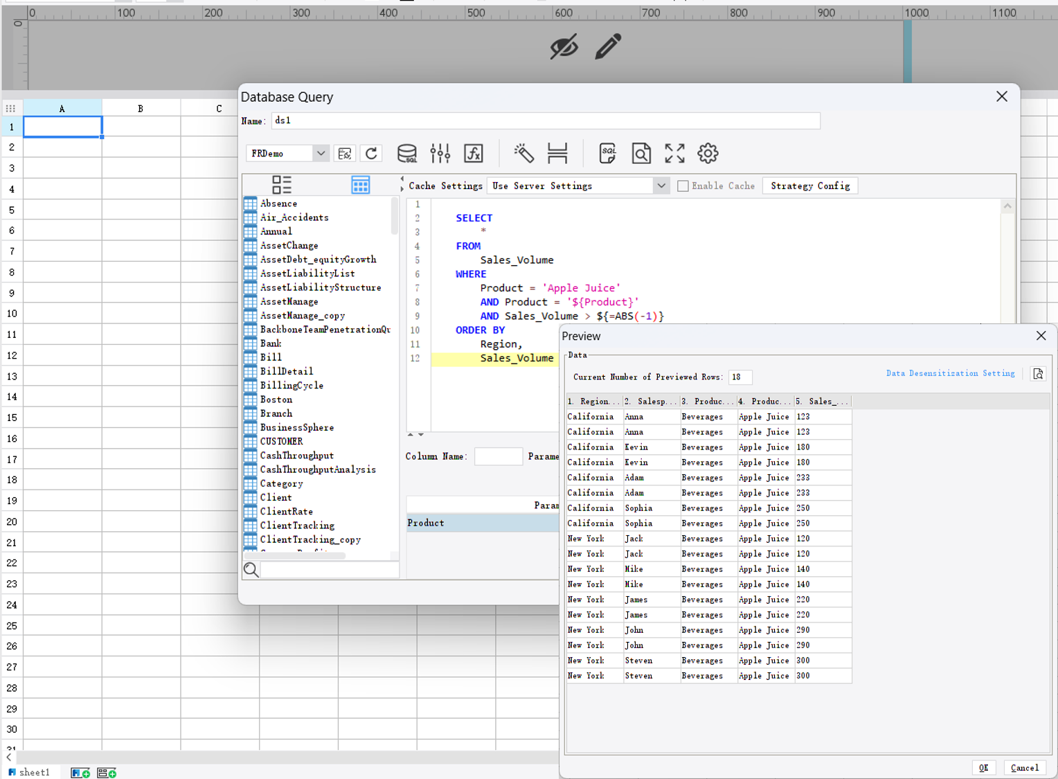 Advanced Database Query-FineReport Help Document