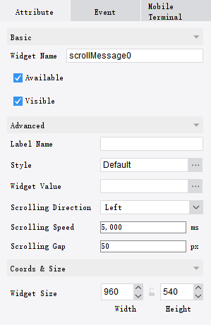 Note Scrolling Text Scrolling Text Plugin-FineReport Help Document
