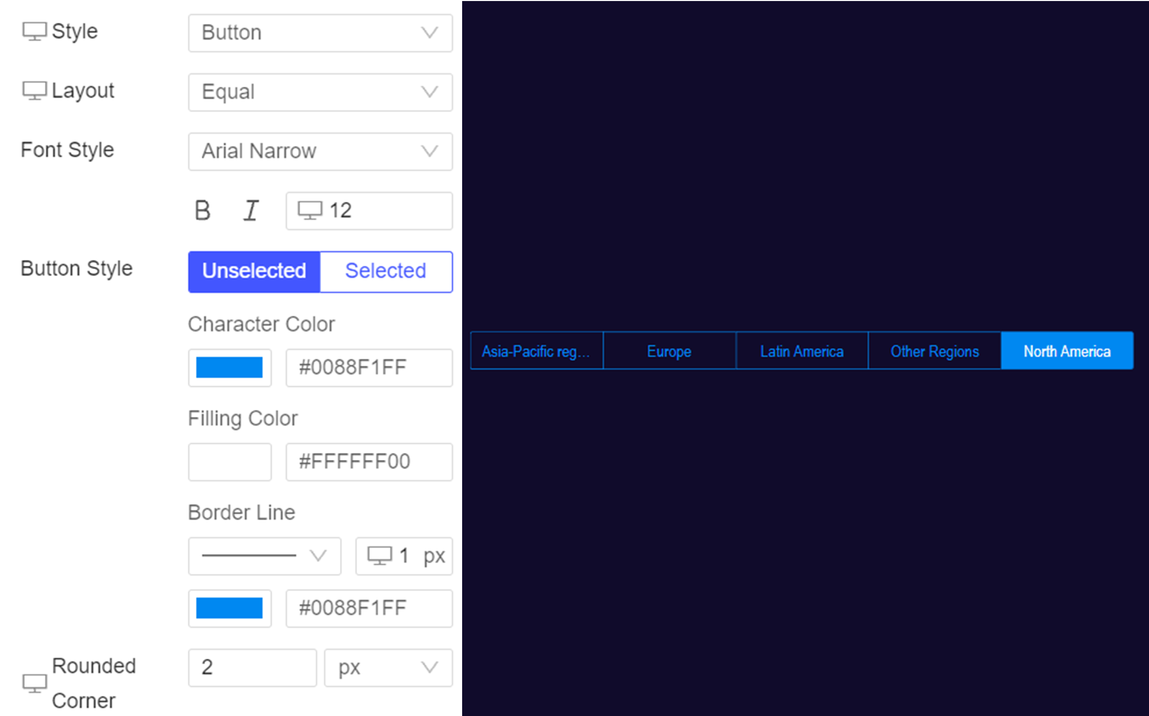 FVS Radio Button Group Widget-FineReport Help Document