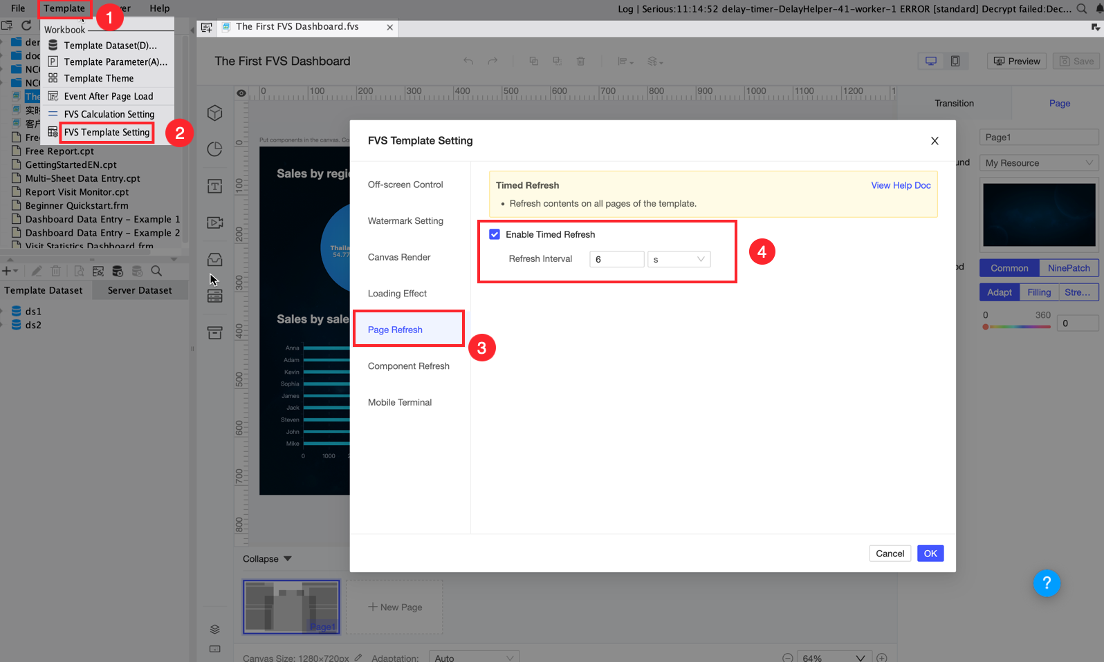 Timed Page Refresh for FVS Templates-FineReport Help Document
