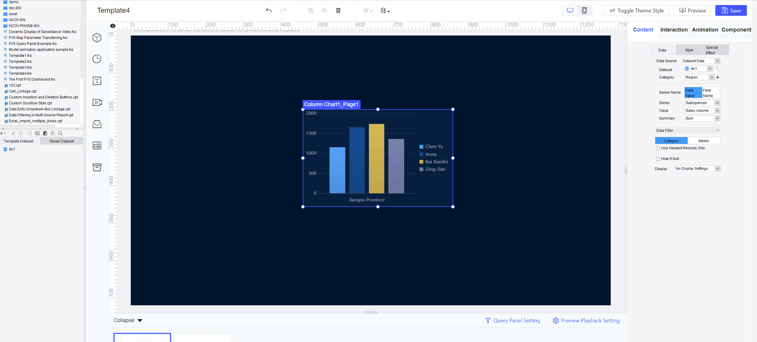 FVS Query Panel-FineReport Help Document