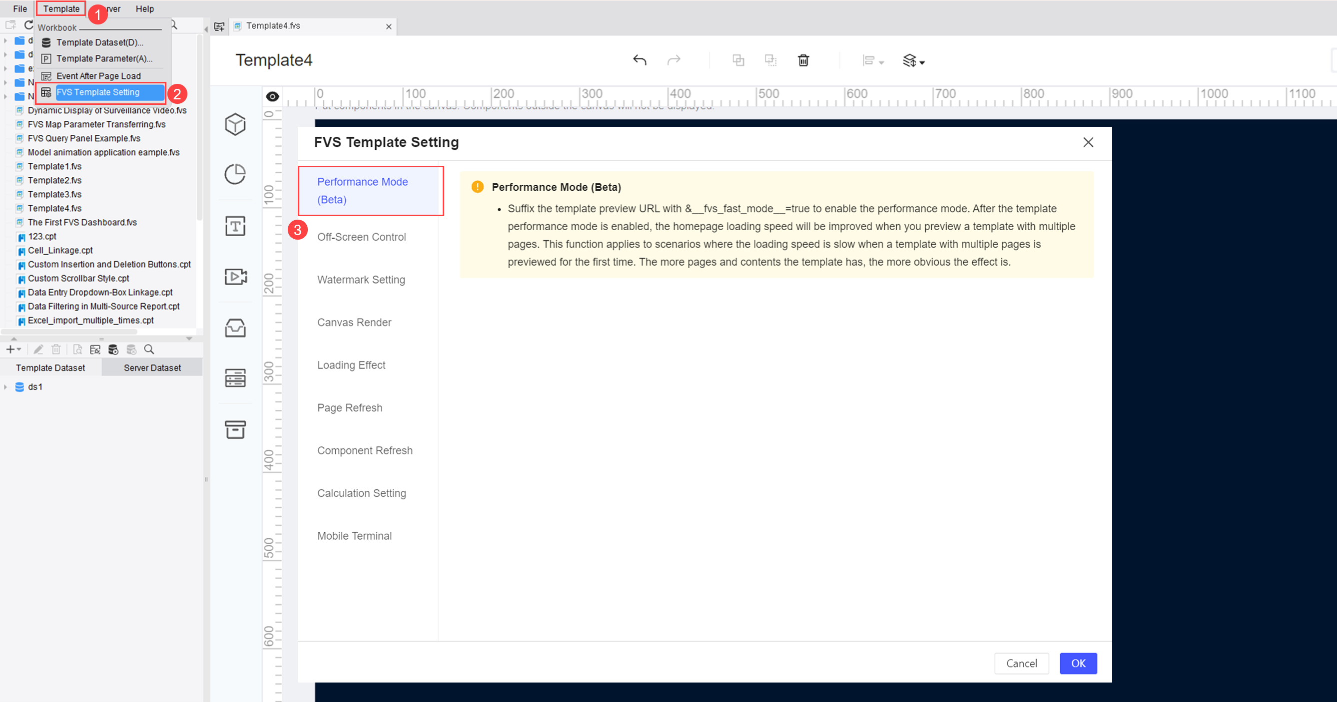 FVS Template Performance Mode-FineReport Help Document