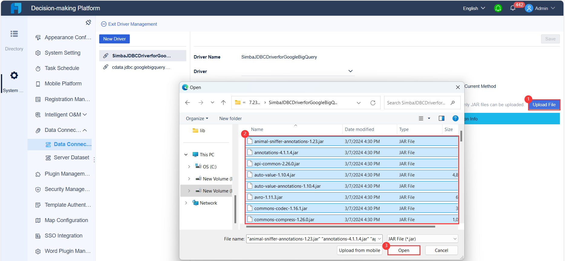 Data Connection to Google BigQuery-FineReport Help Document