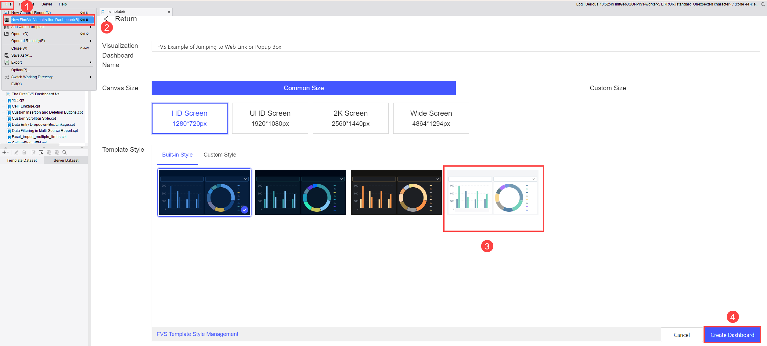 Redirection to Web Link/Pop-up Box Events in FVS-FineReport Help Document