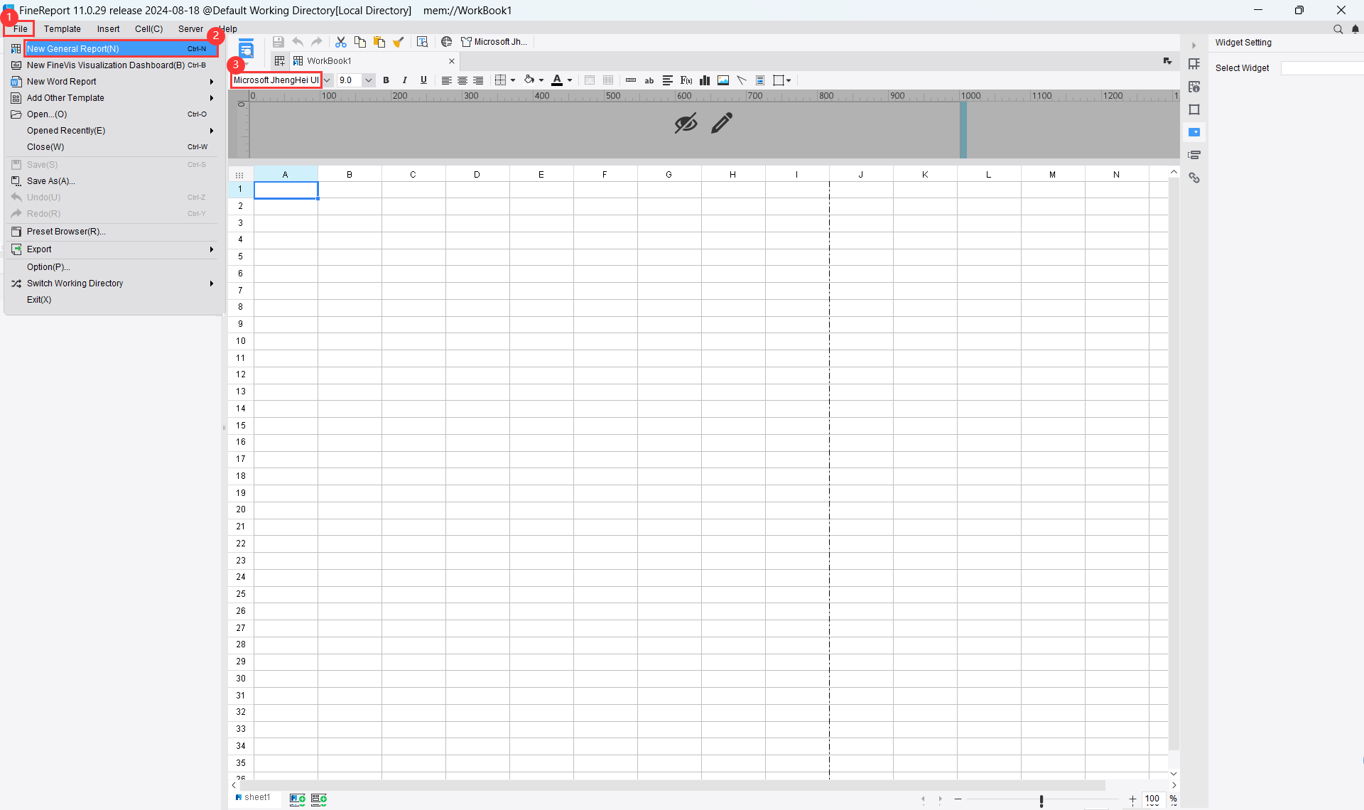 Modifying the Default Font for Templates-FineReport Help Document