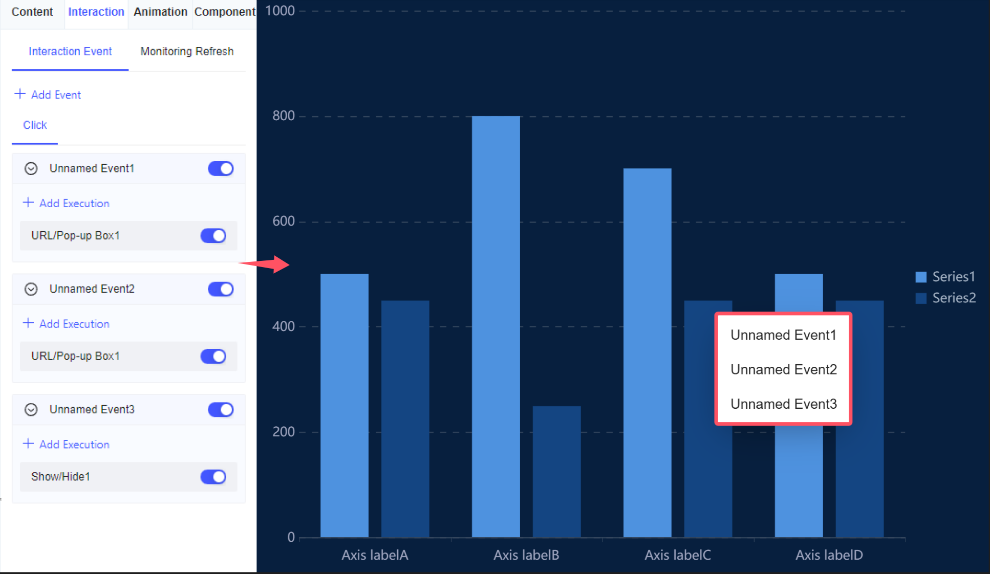 FVS Component Interaction Attribute-FineReport Help Document