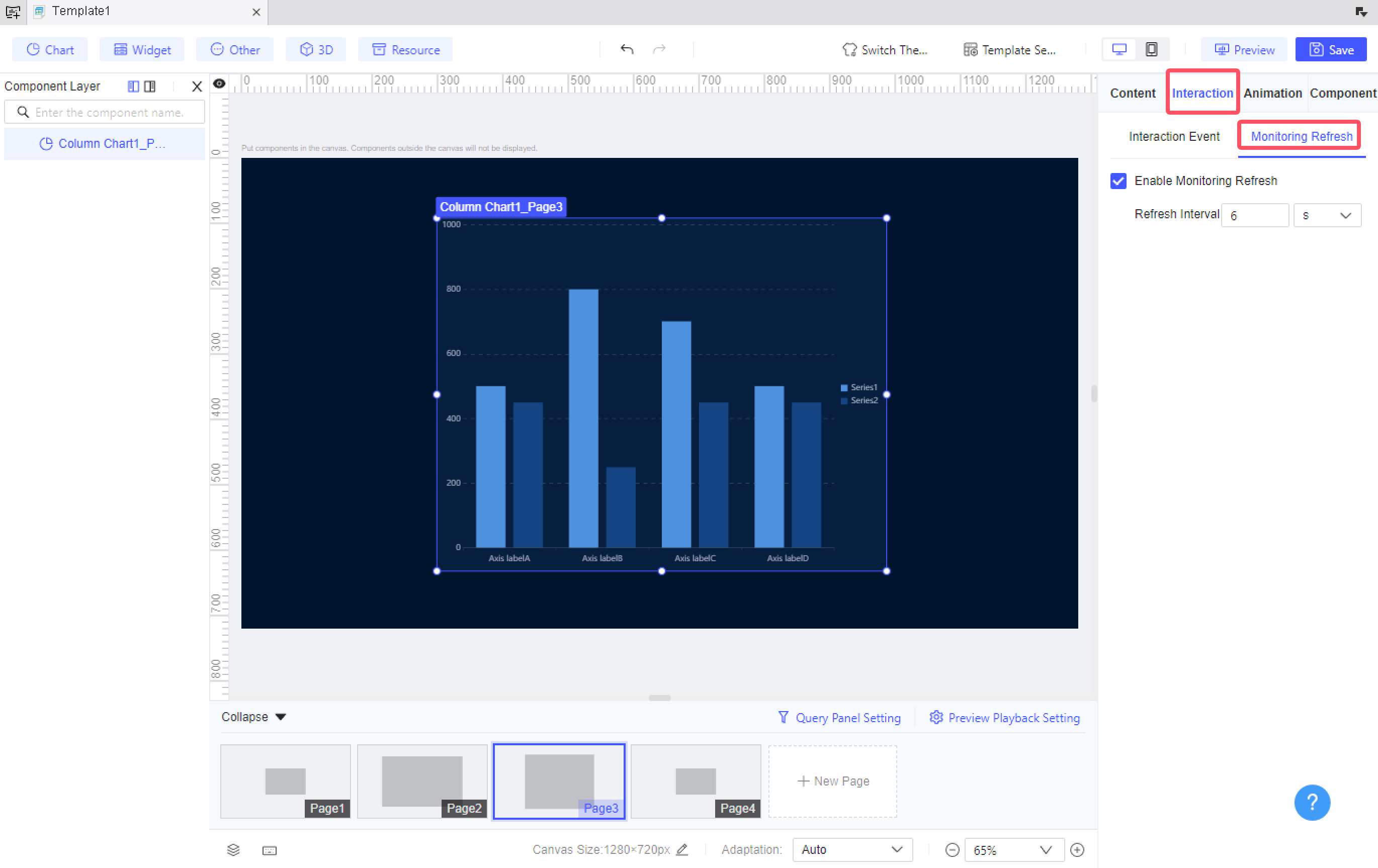 FVS Component Interaction Attribute-FineReport Help Document
