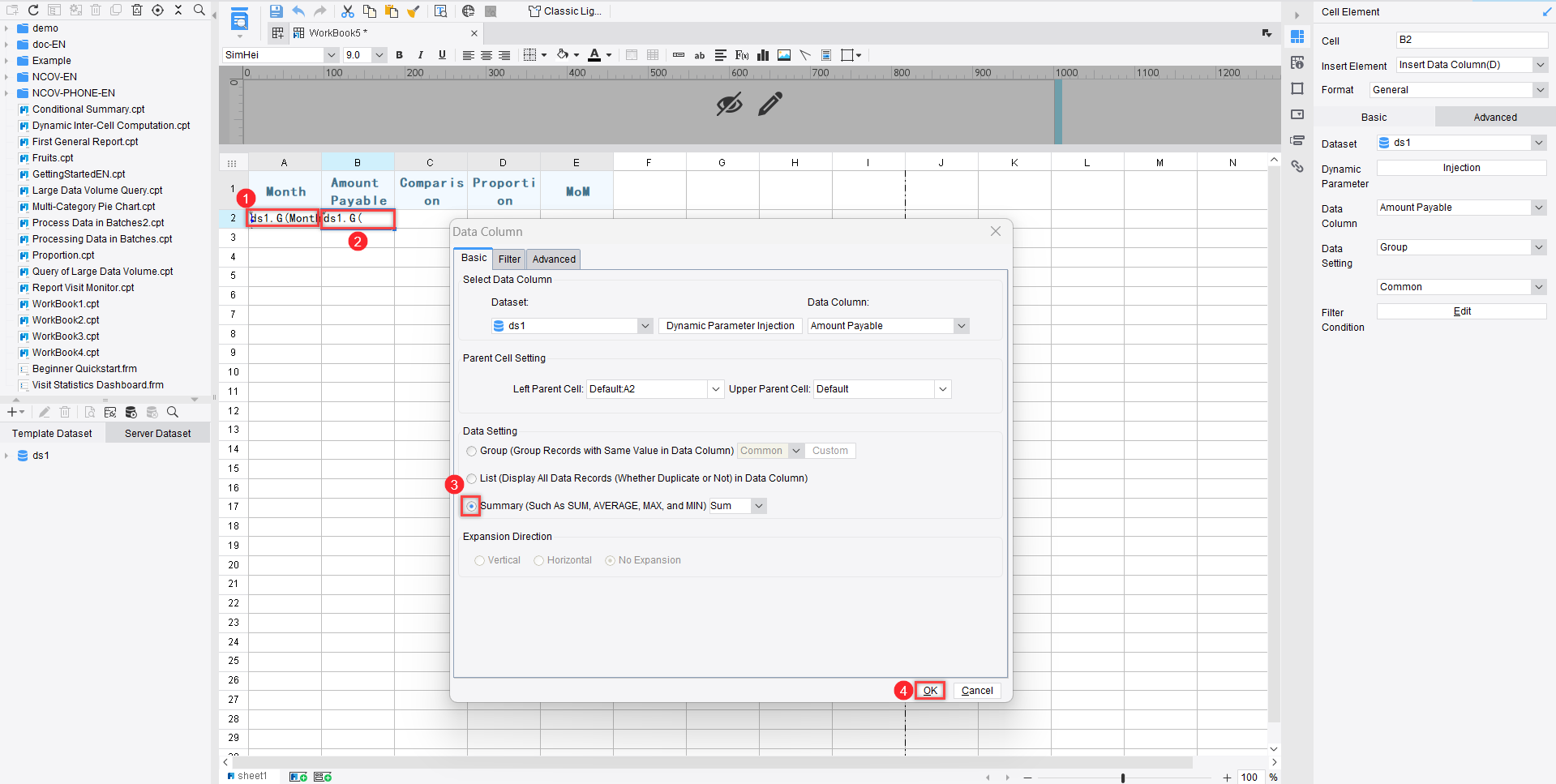 Dynamic Inter-Cell Computations-FineReport Help Document