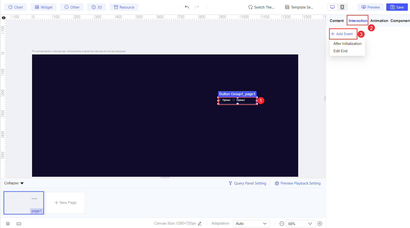 FVS Button Group Widget-FineReport Help Document