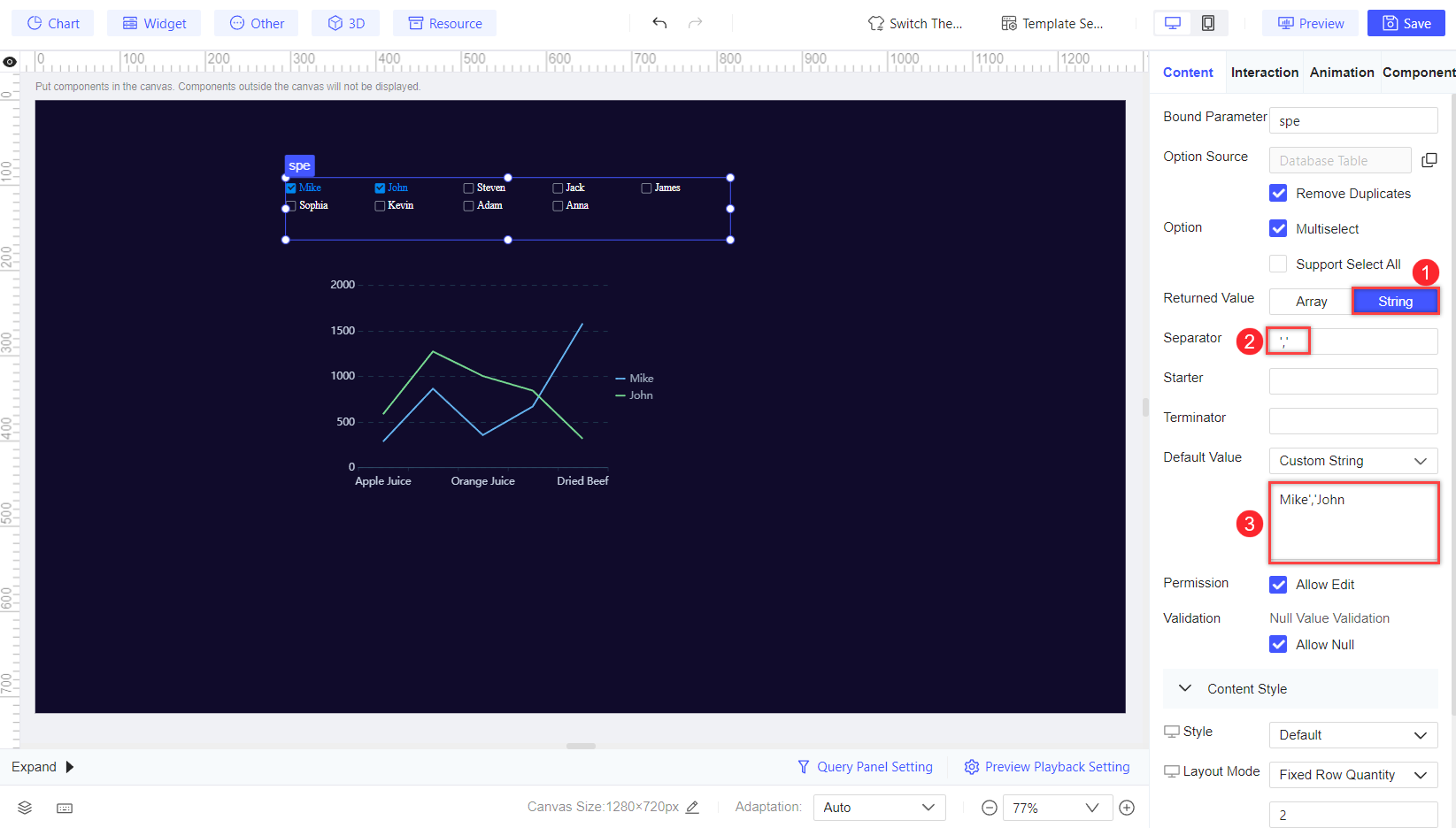 FVS Button Group Widget-FineReport Help Document