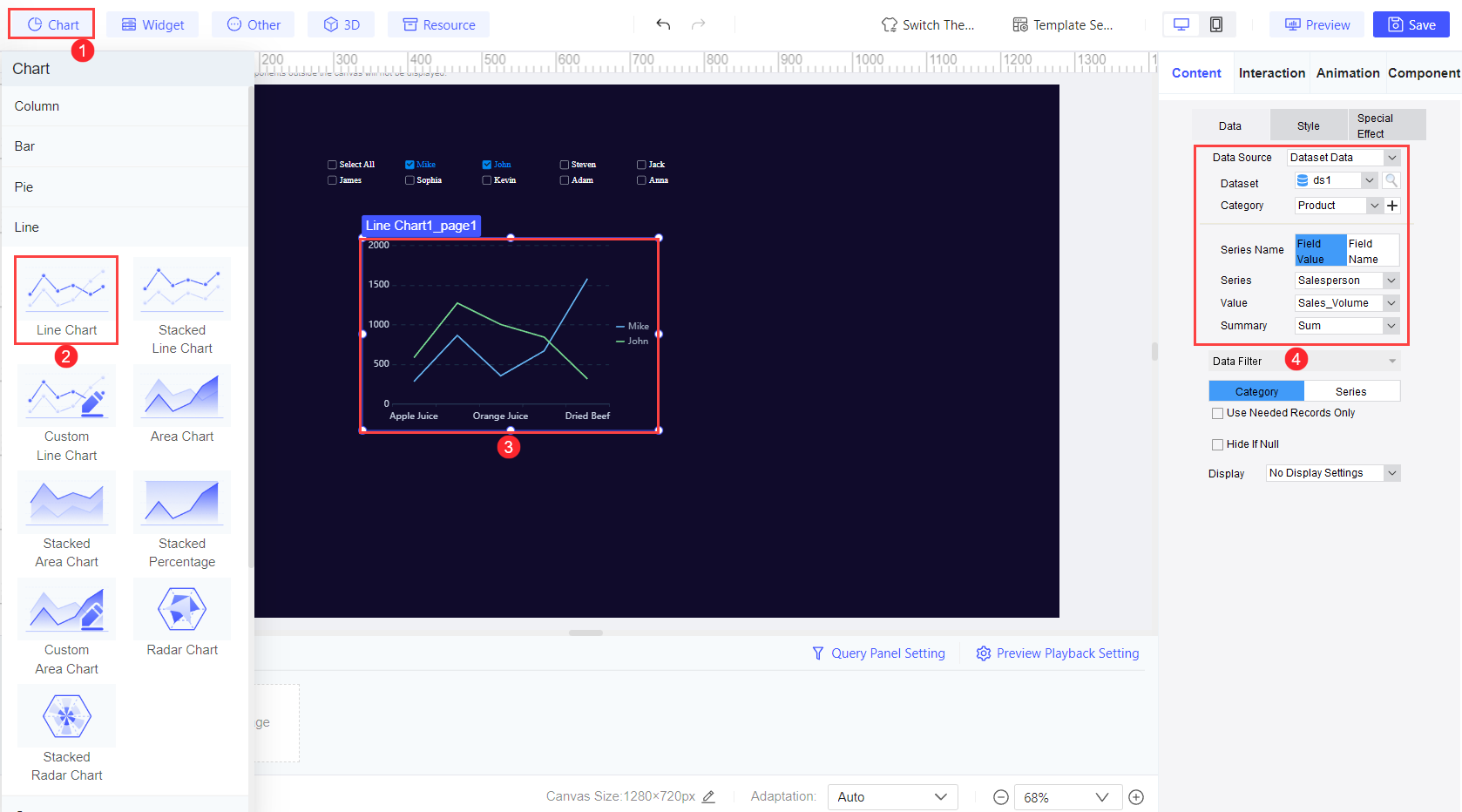 FVS Button Group Widget-FineReport Help Document