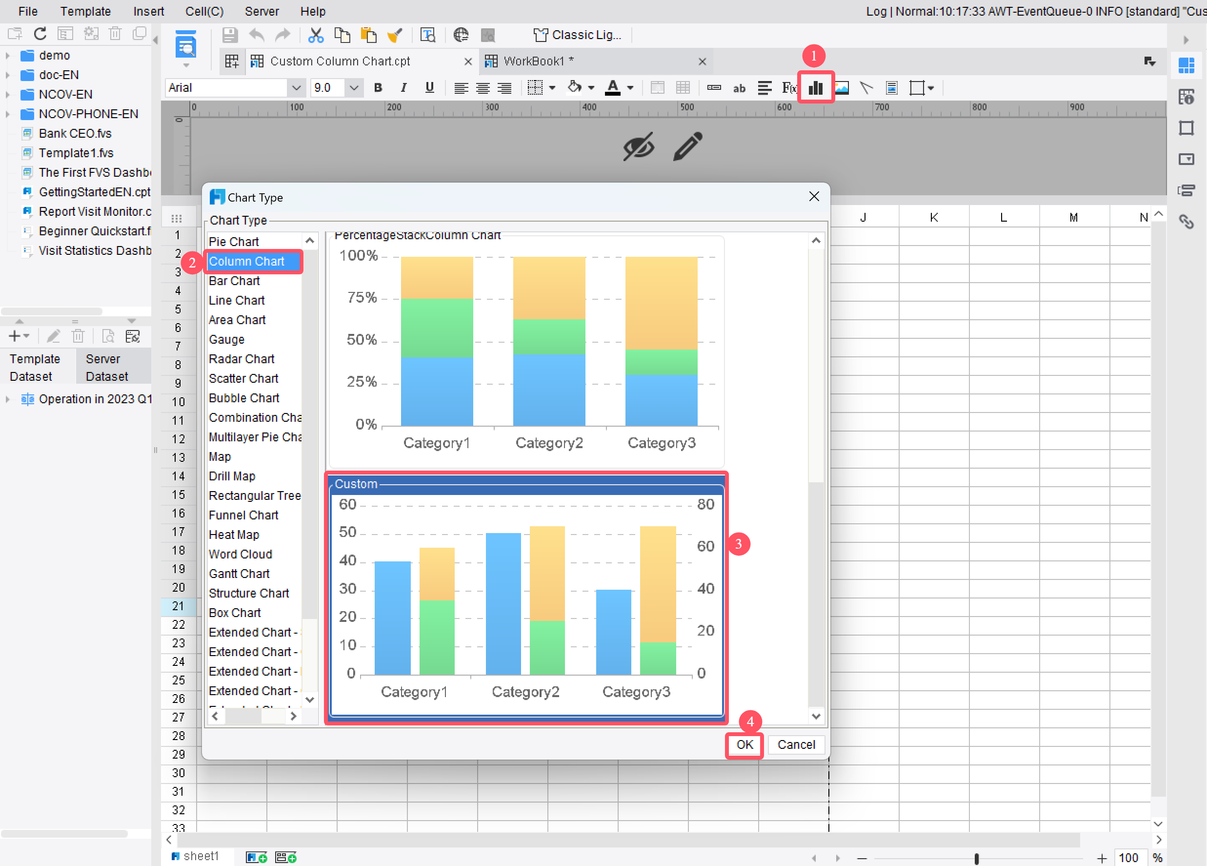 Custom Column Chart-FineReport Help Document