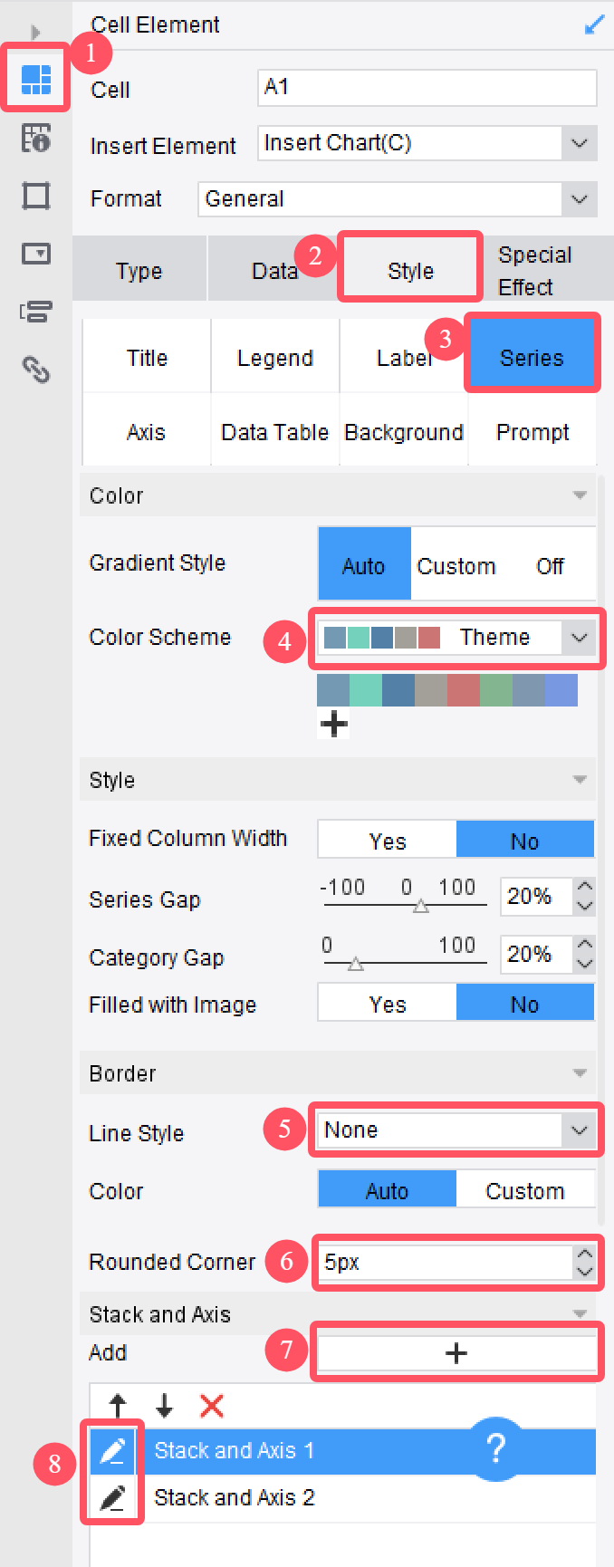 Custom Column Chart-FineReport Help Document