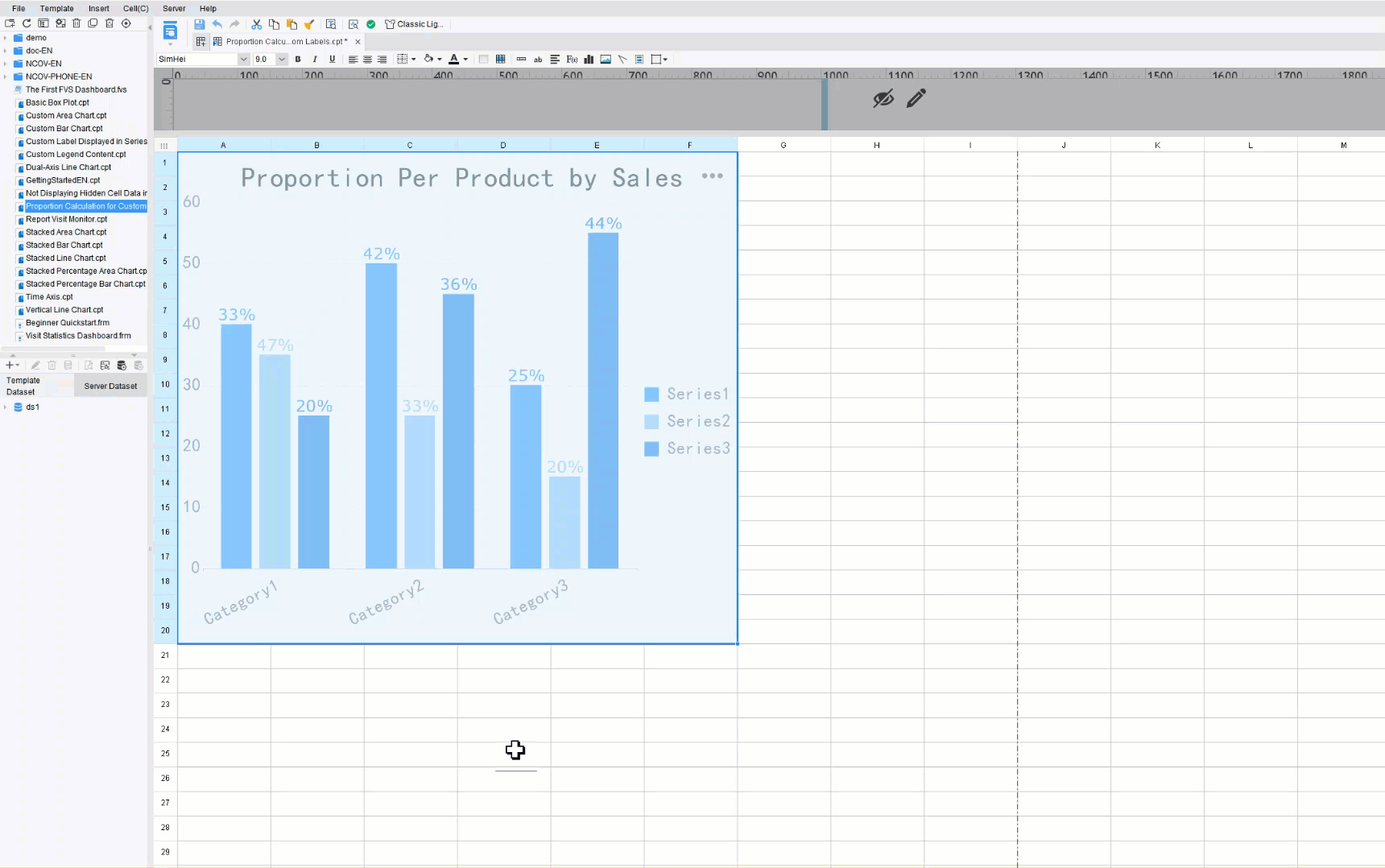 Proportion Calculation for Custom Labels-FineReport Help Document