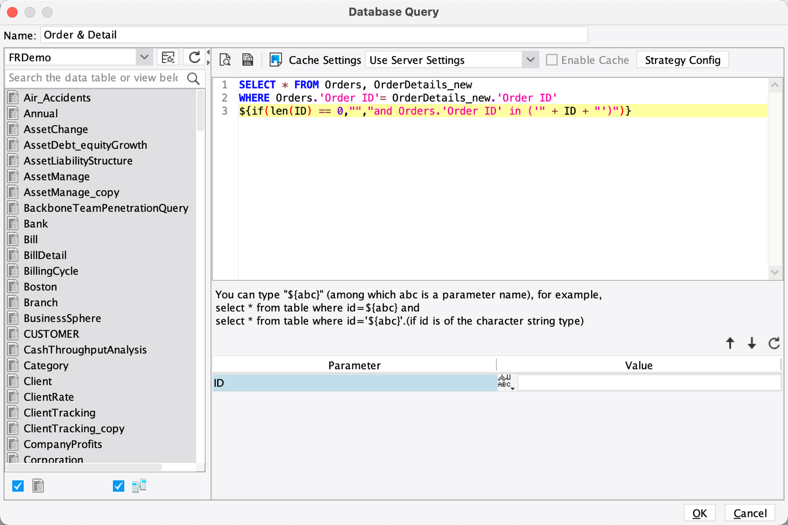 Query Association Widget Plugin-FineReport Help Document