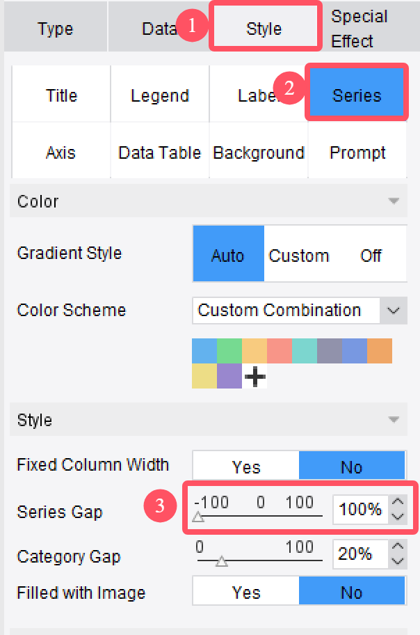 Proportion Column Chart-FineReport Help Document