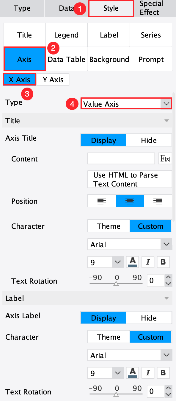 Value Axis-FineReport Help Document