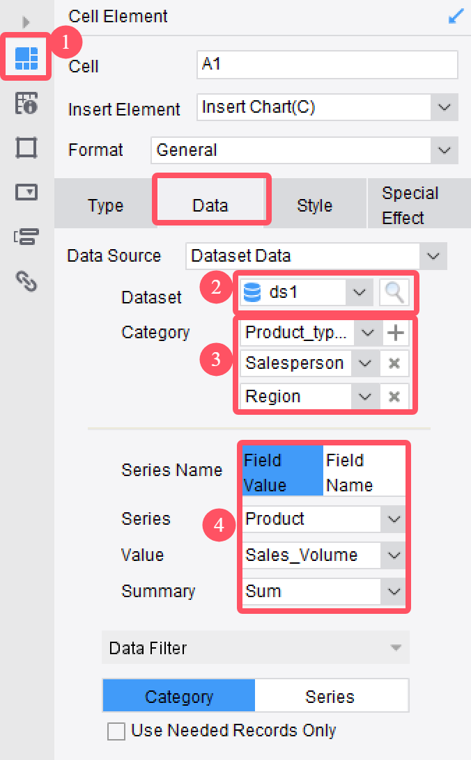 Column Chart with Multi-Category Axes-FineReport Help Document