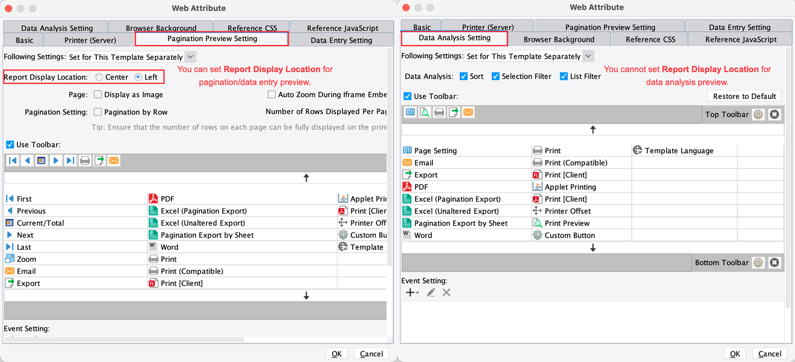 Centered Display by JS During Data Analysis Preview-FineReport Help ...