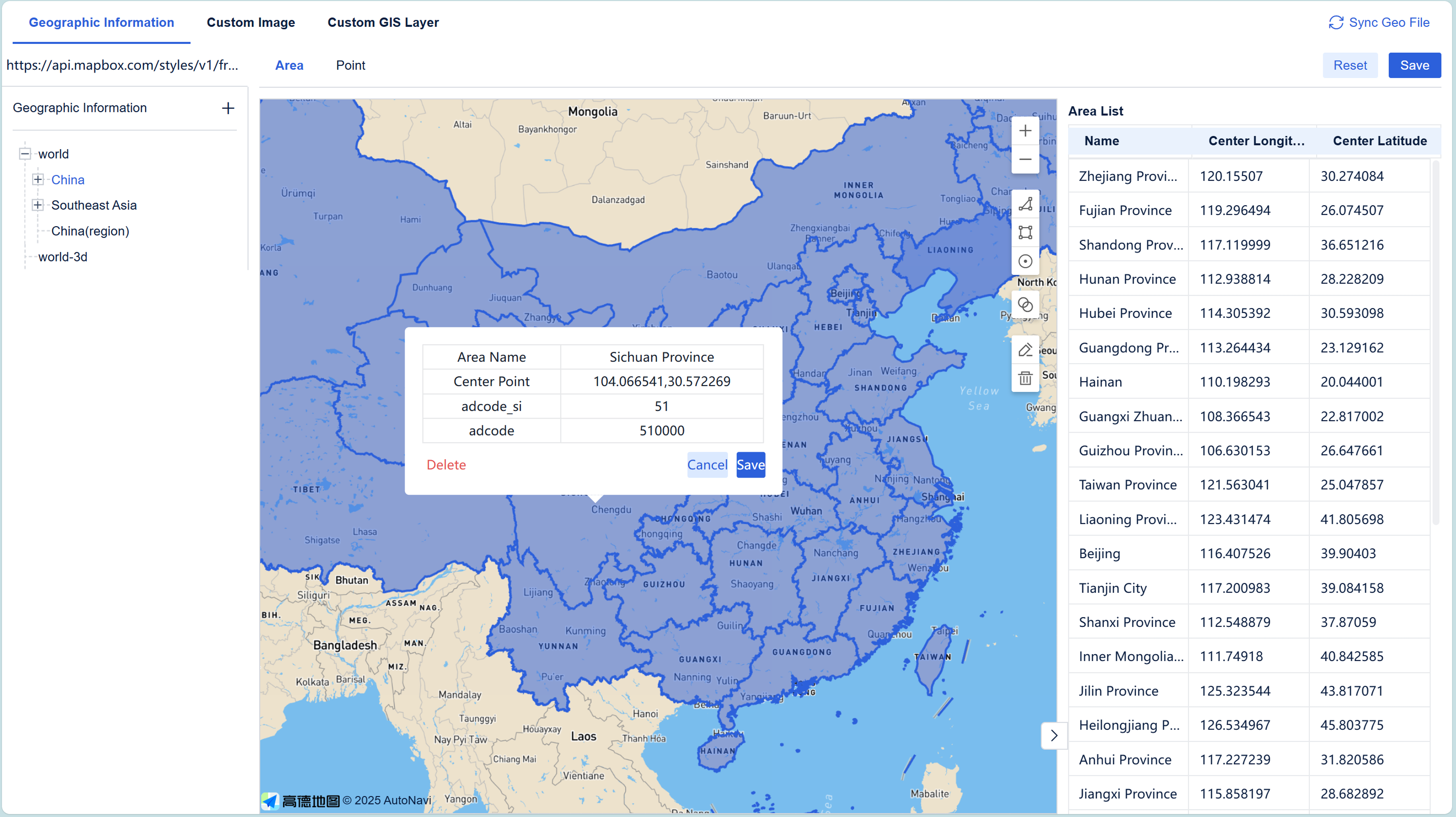 Custom Label Position for a Map-FineReport Help Document