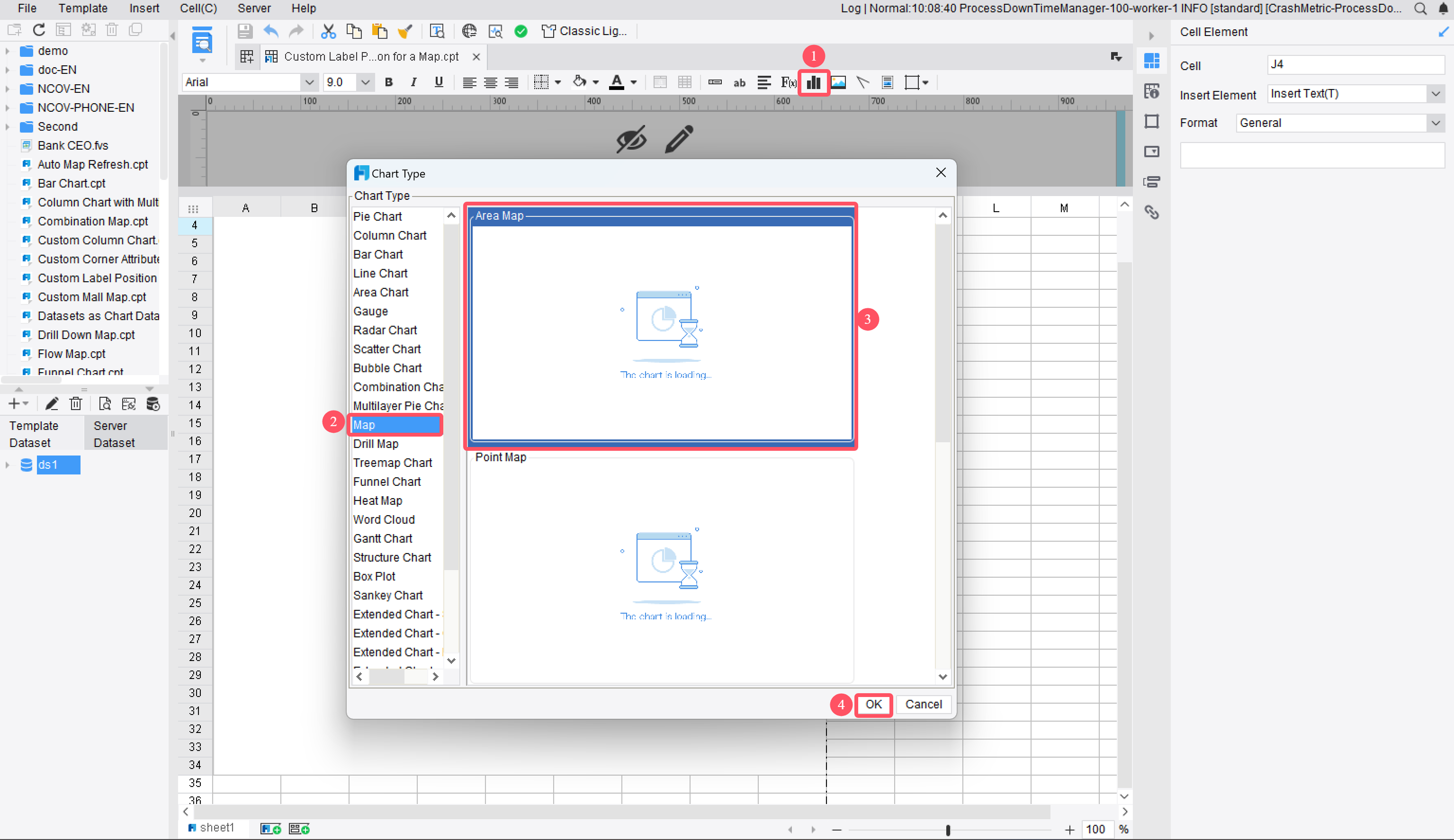 Custom Label Position for a Map-FineReport Help Document
