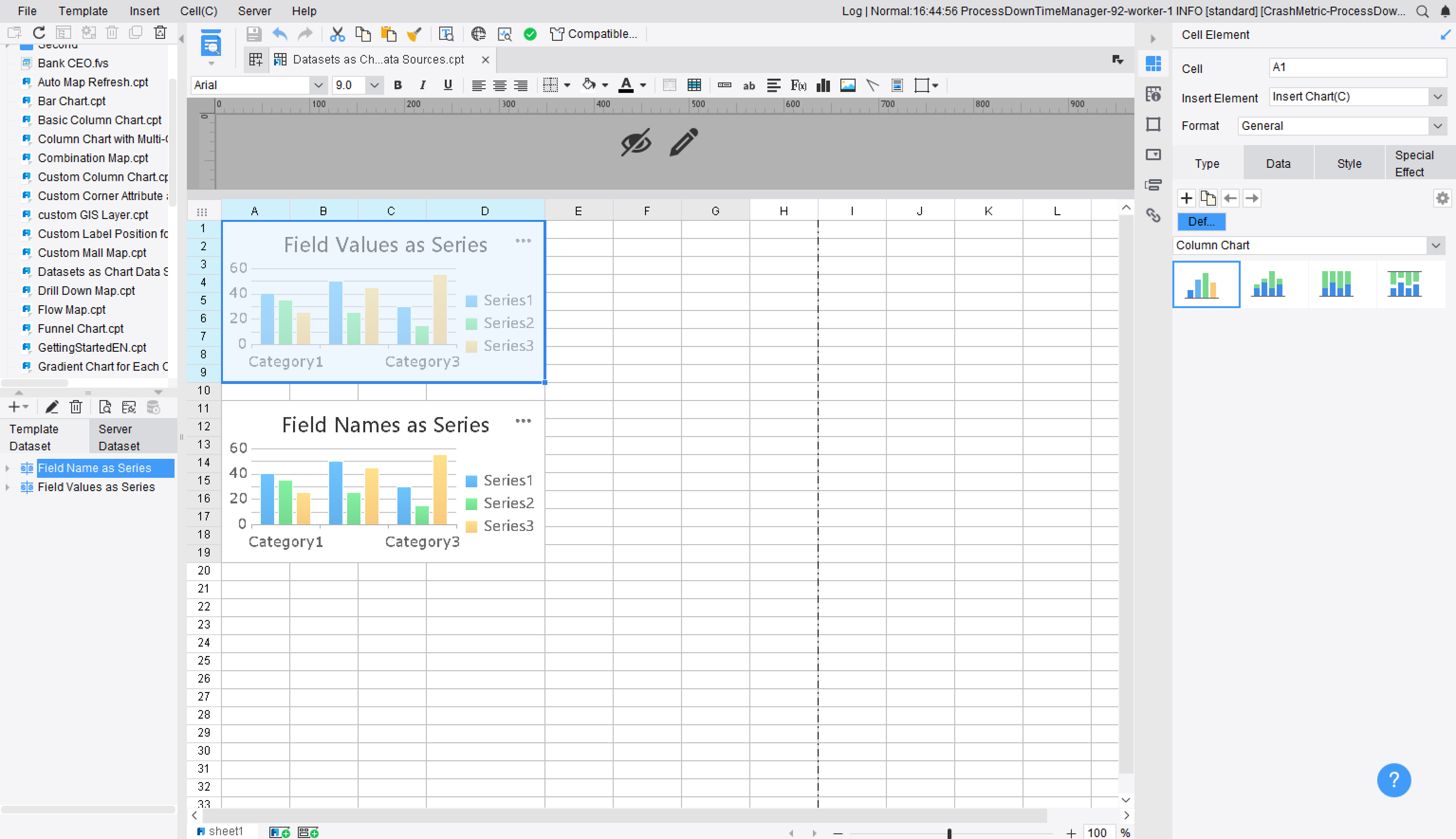 Datasets as Chart Data Sources-FineReport Help Document
