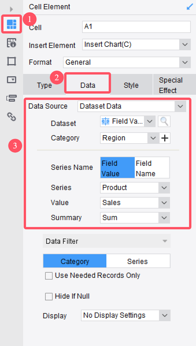 Datasets as Chart Data Sources-FineReport Help Document