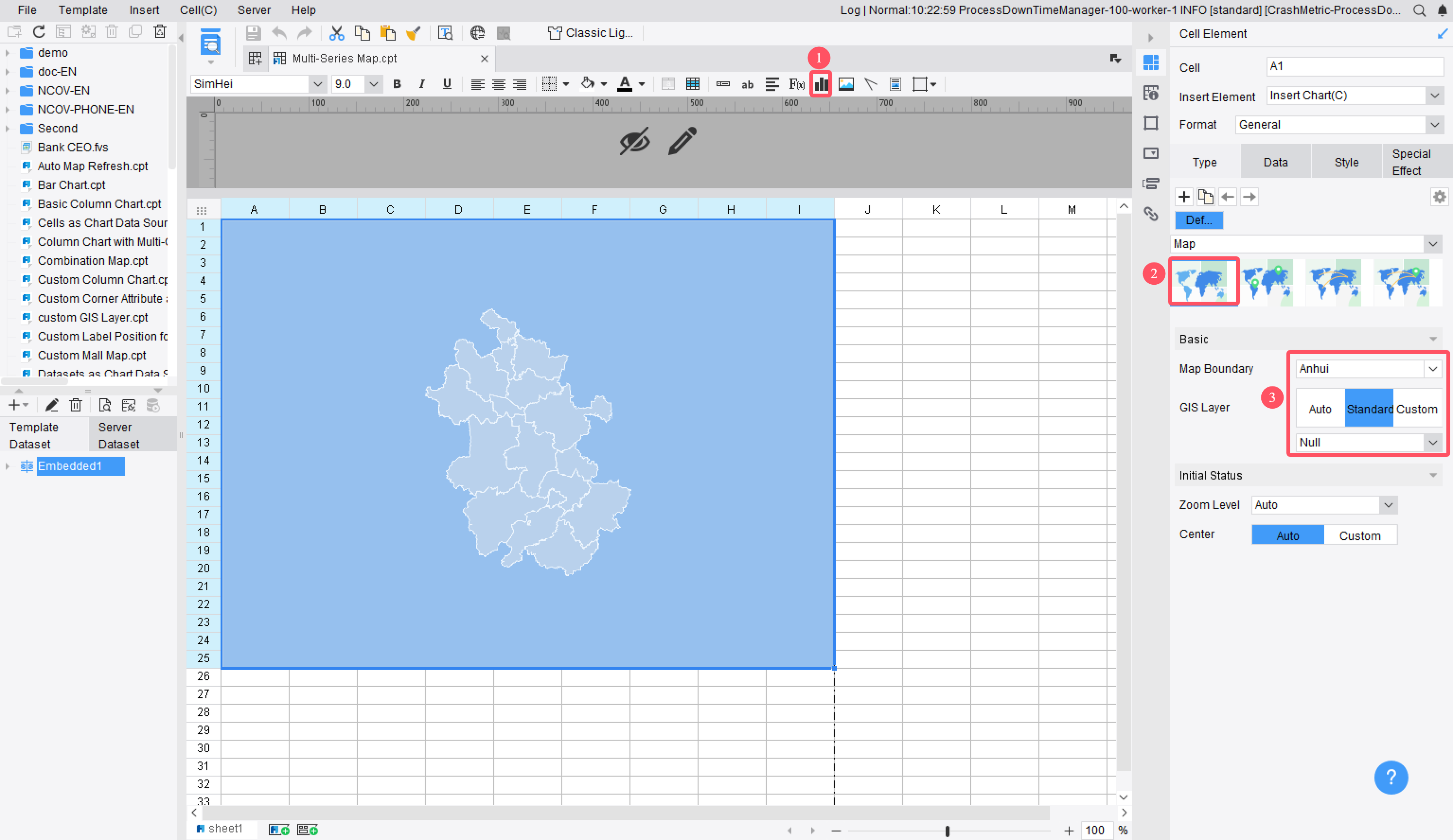 Multi - Series Map-FineReport Help Document