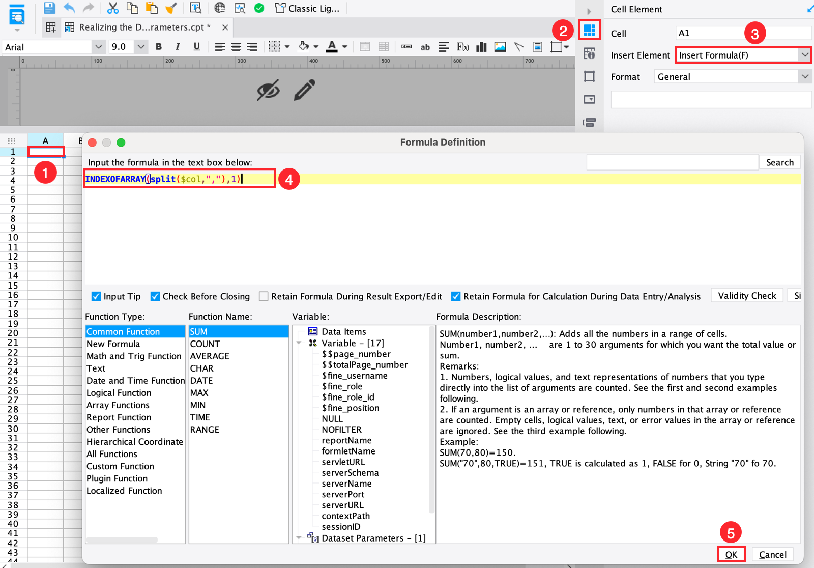 Dynamic Column by a Dataset Parameter-FineReport Help Document