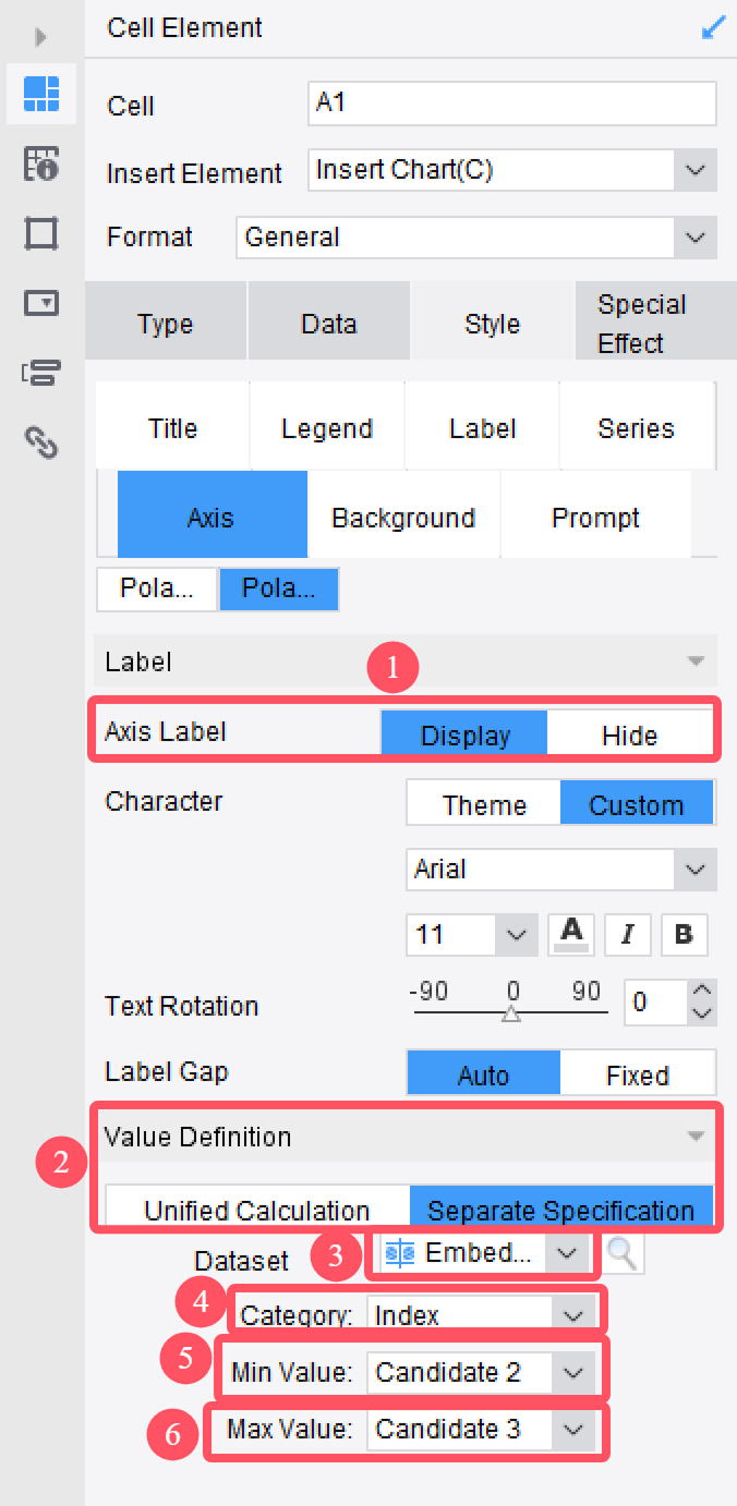 Custom Axis Value Ranges for Radar Charts-FineReport Help Document