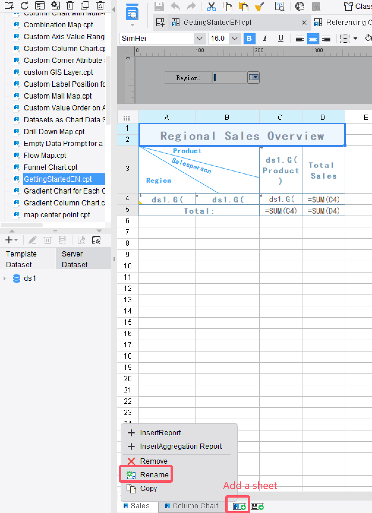 Referencing Cell Data Across Sheets-FineReport Help Document