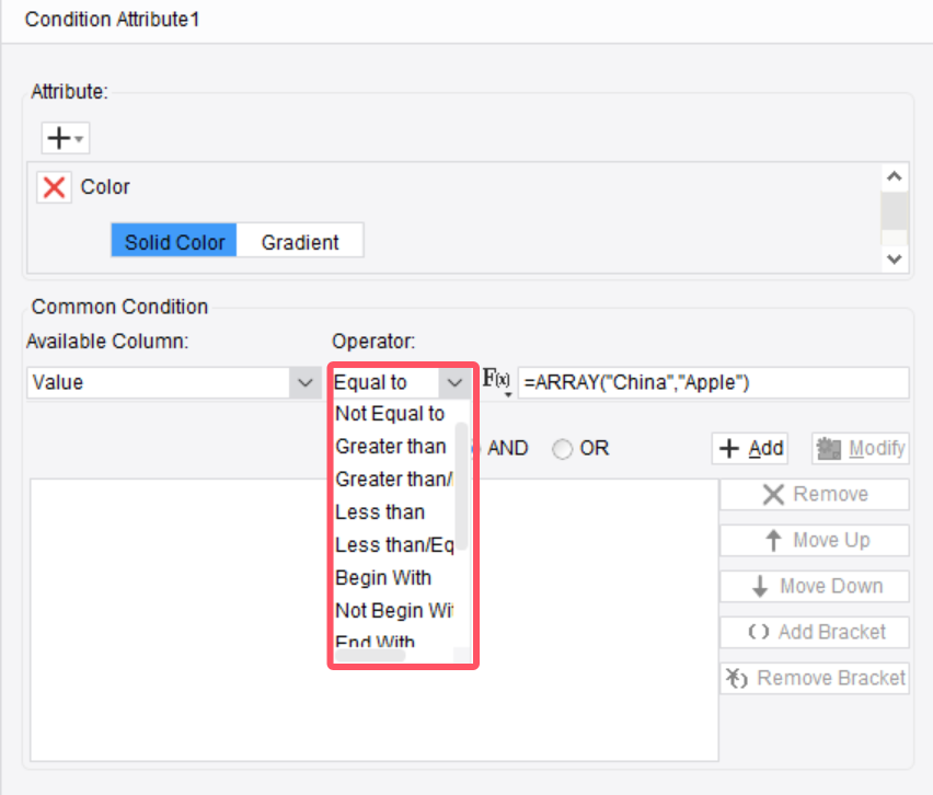 Condition Display in Charts-FineReport Help Document