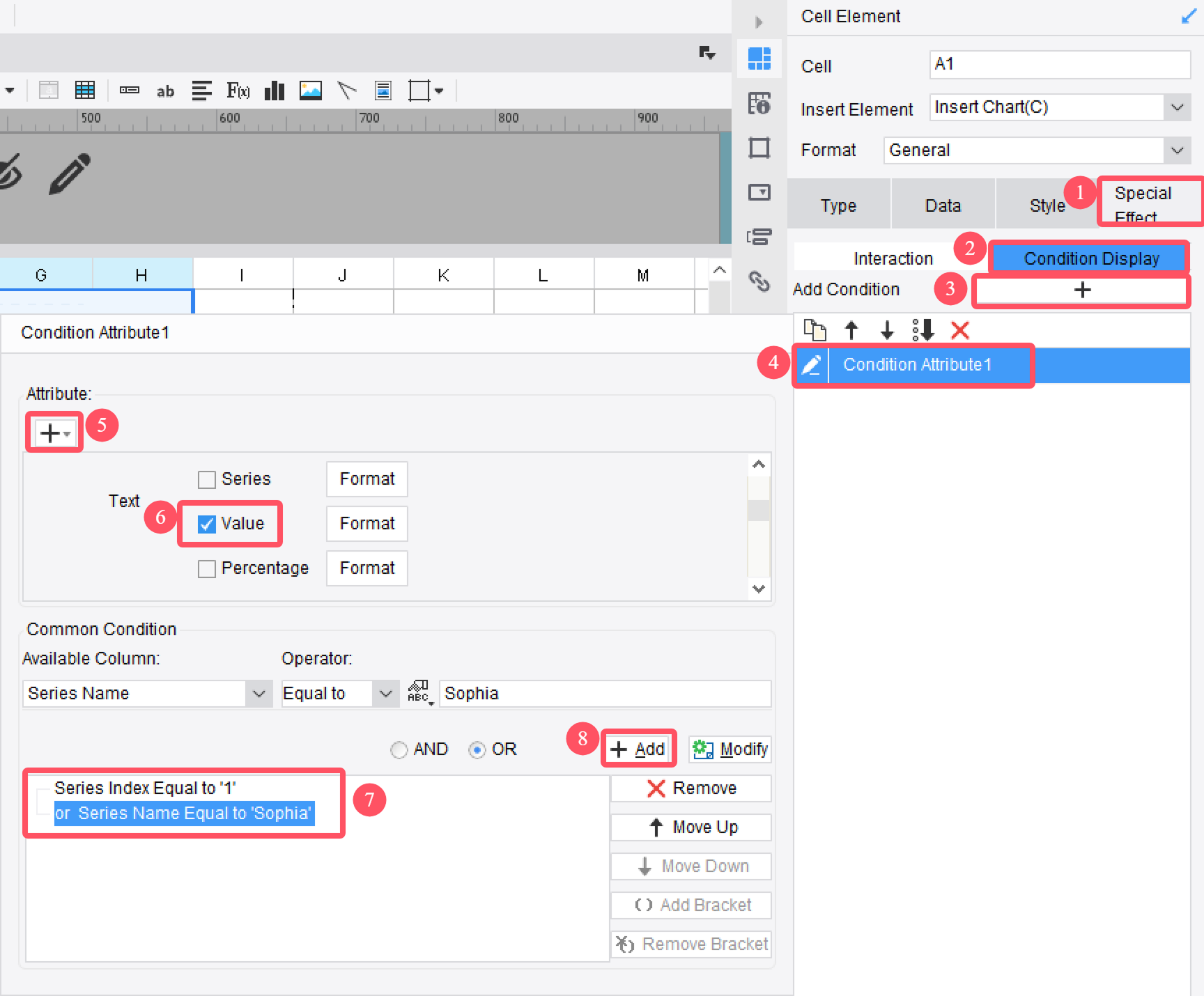 Chart Custom Single Series Label-FineReport Help Document