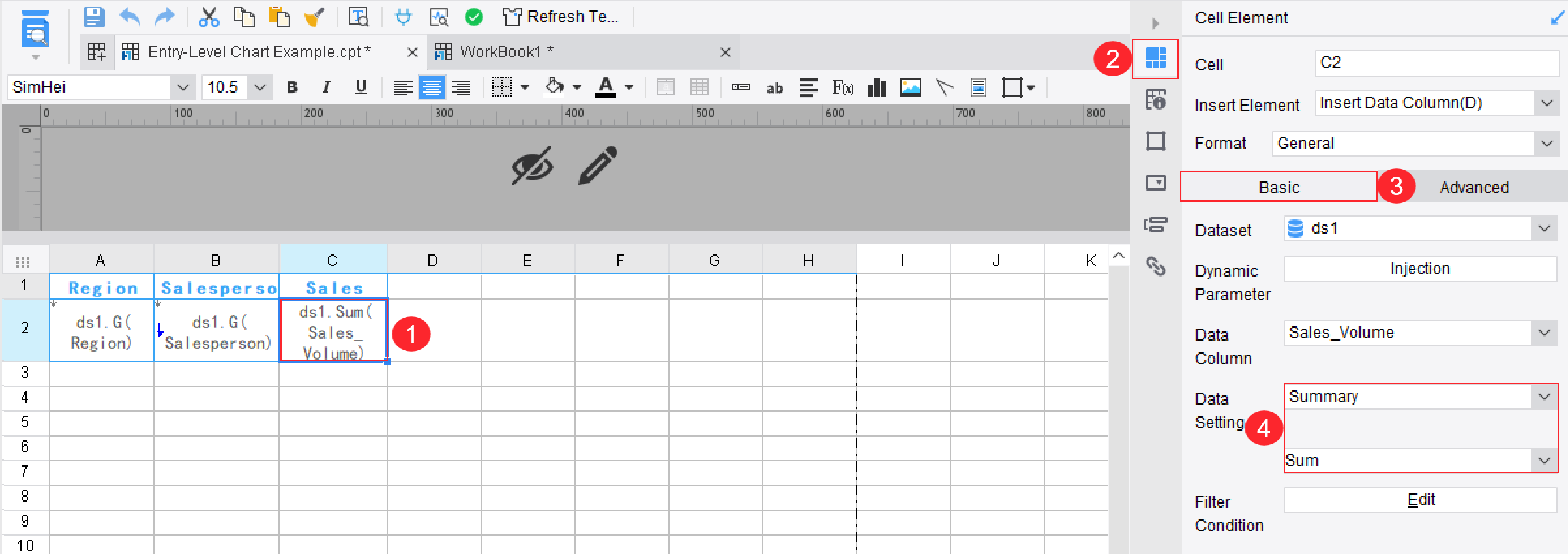 Entry-Level Chart Example-FineReport Help Document