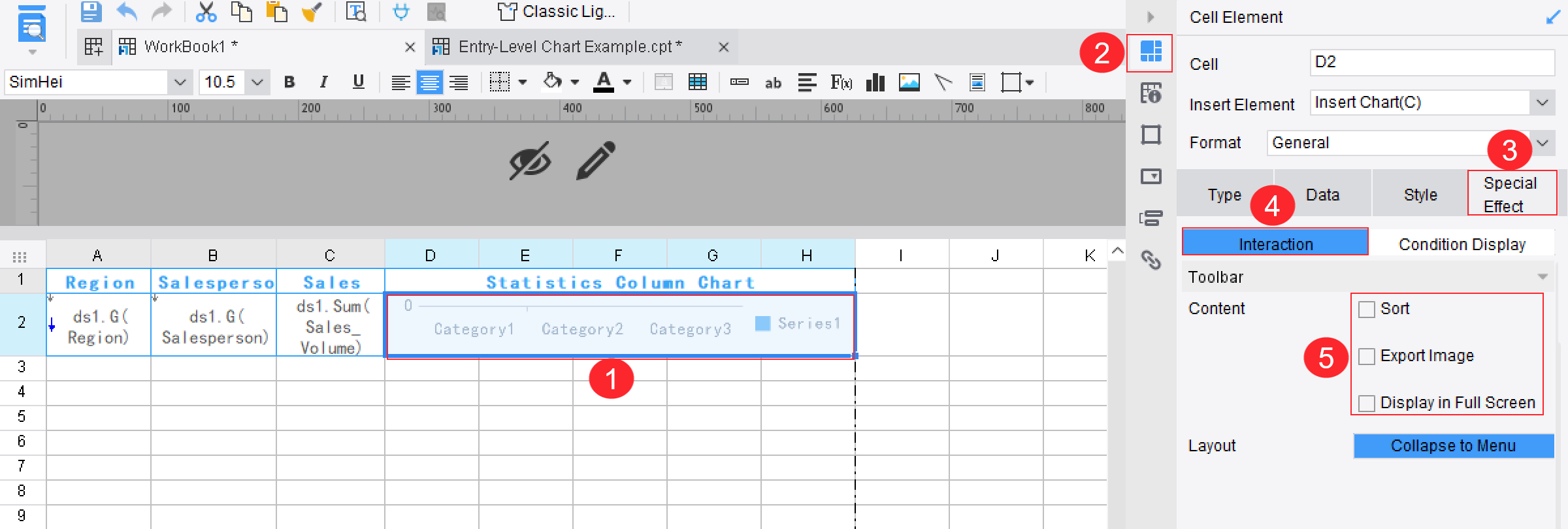 Entry-Level Chart Example-FineReport Help Document