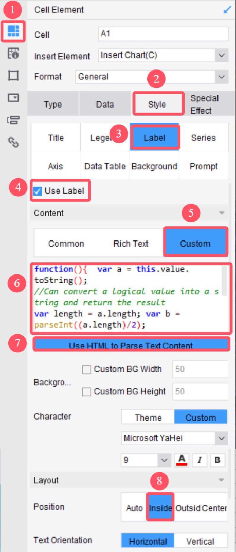 Line-Wrapping Display of Chart Labels-FineReport Help Document