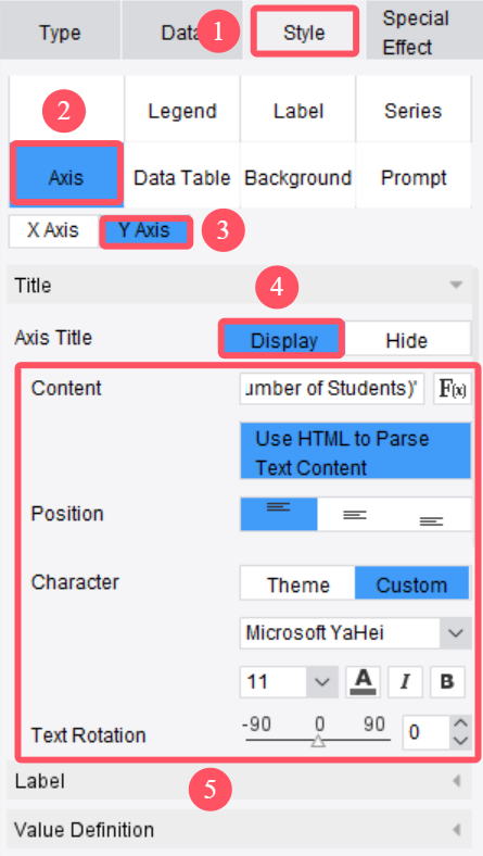 Line-Wrapping Display of Chart Titles/Axes/Labels-FineReport Help Document