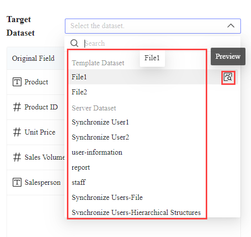 Quick Dataset Replacement-FineReport Help Document