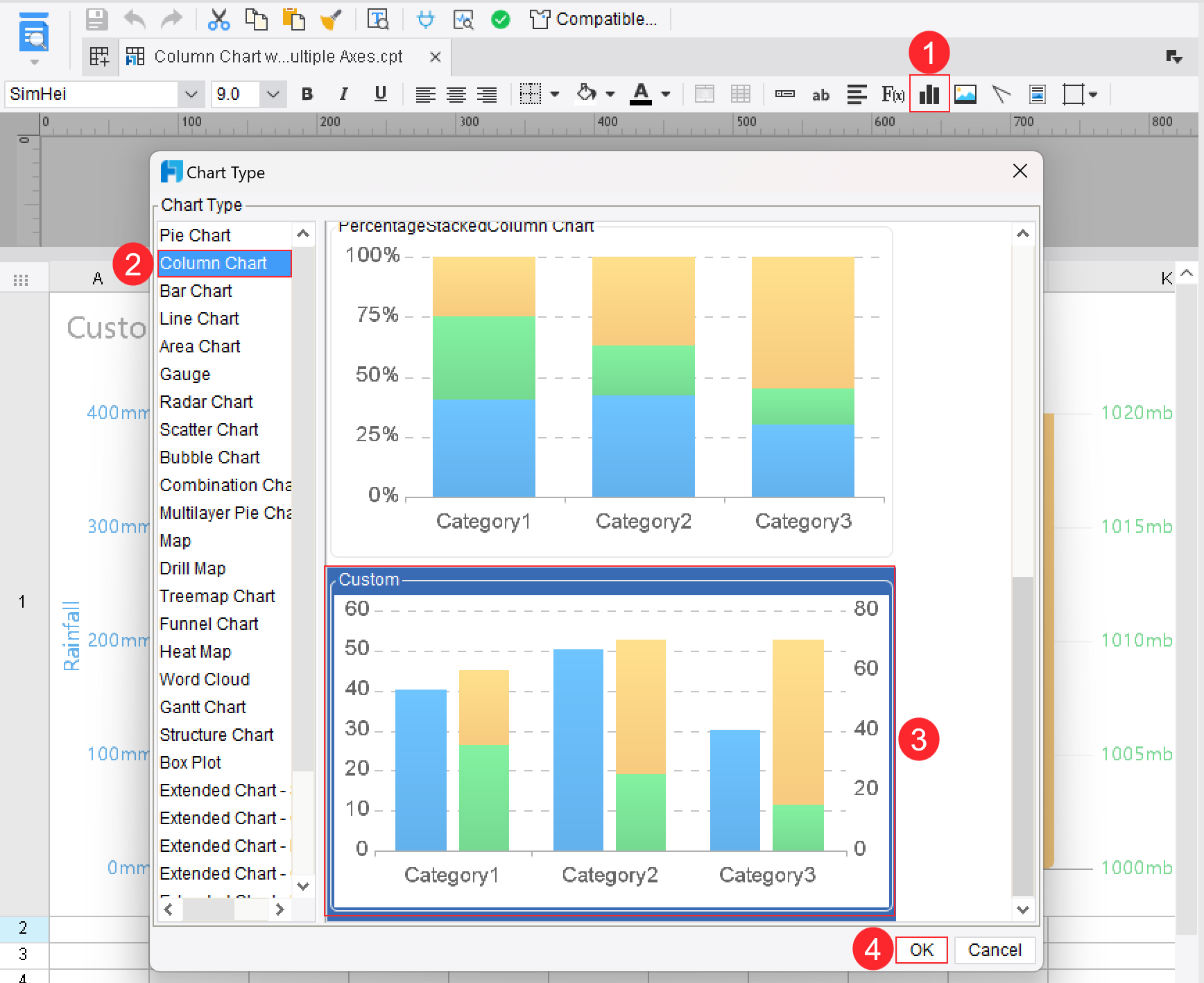 Chart with Custom Multiple Axes-FineReport Help Document