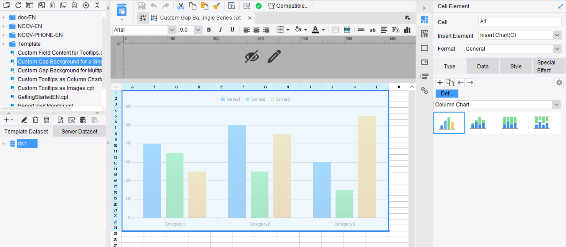 Custom Chart Gap Background-FineReport Help Document