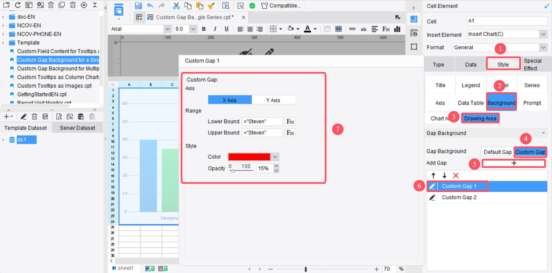 Custom Chart Gap Background-FineReport Help Document