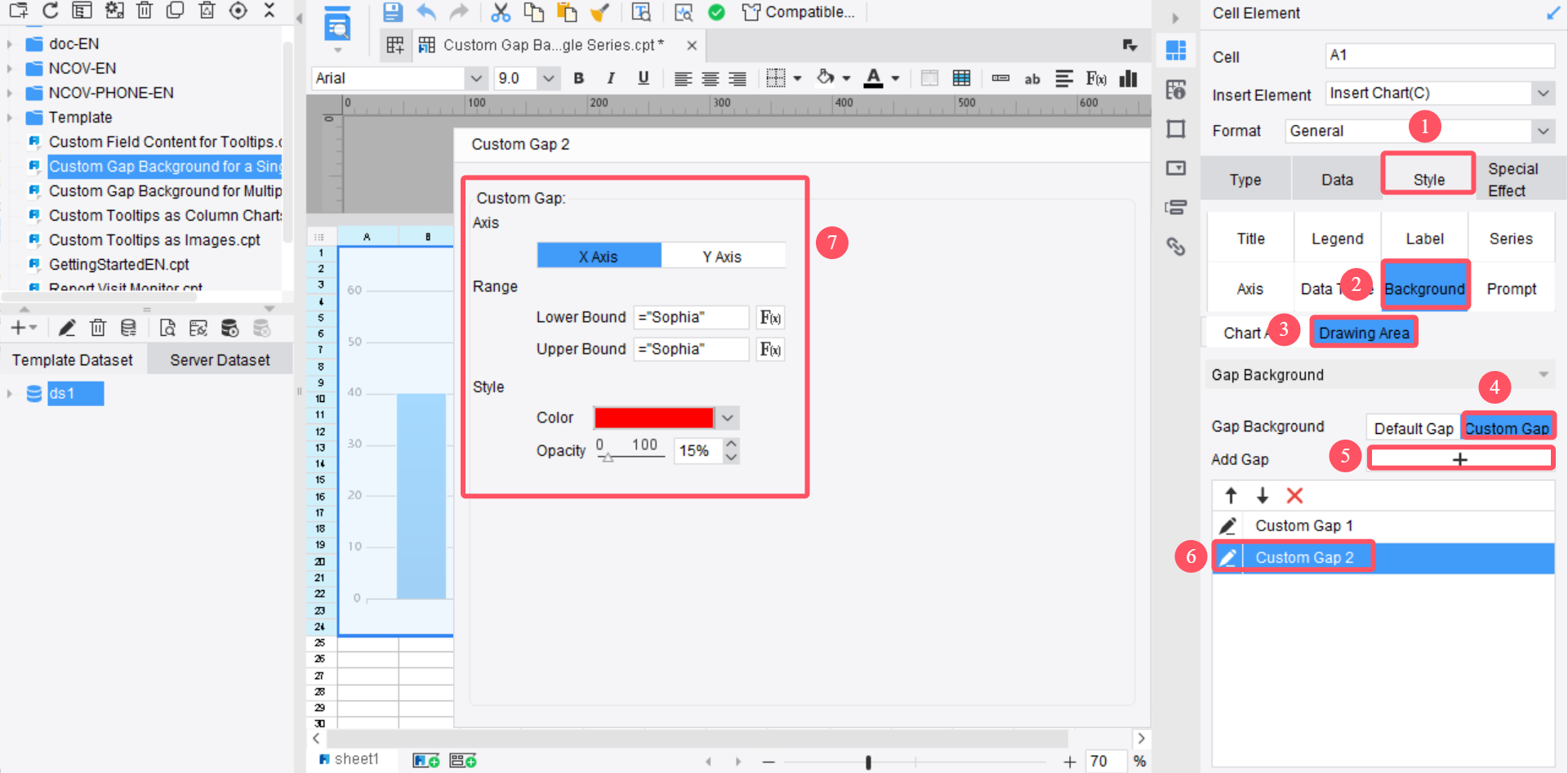 Custom Chart Gap Background-FineReport Help Document