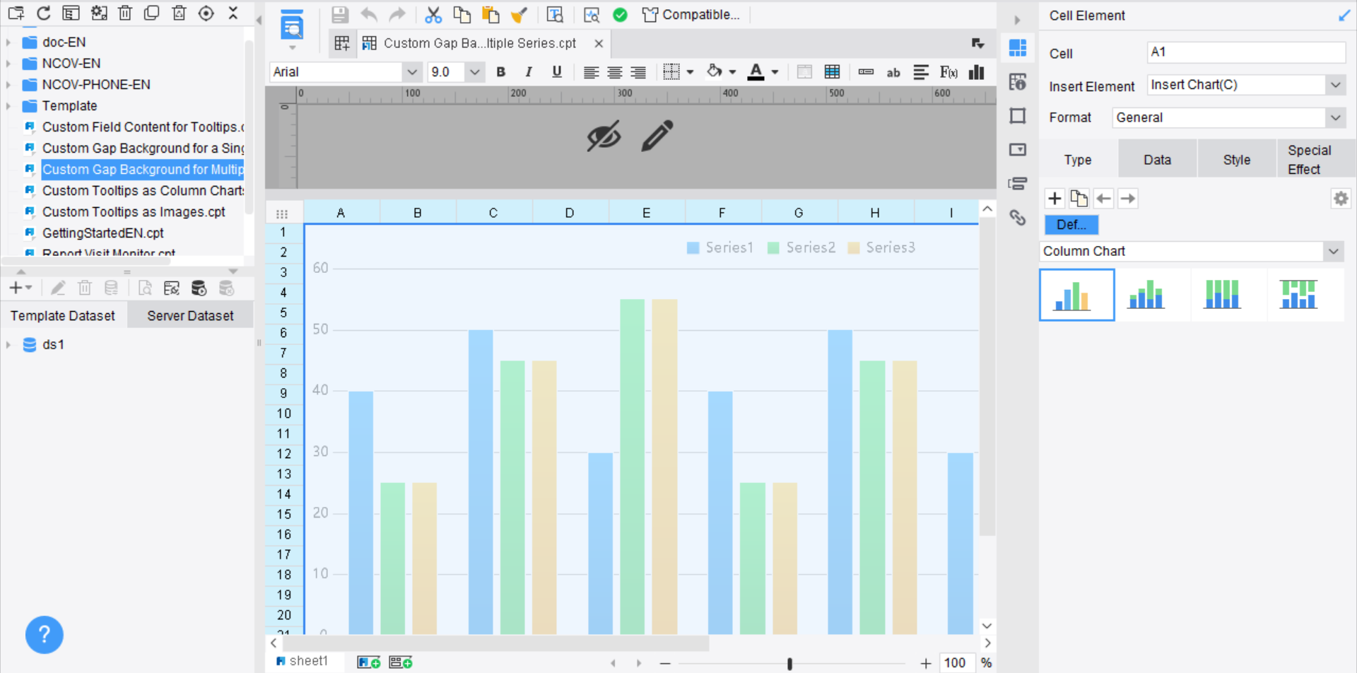 Custom Chart Gap Background-FineReport Help Document