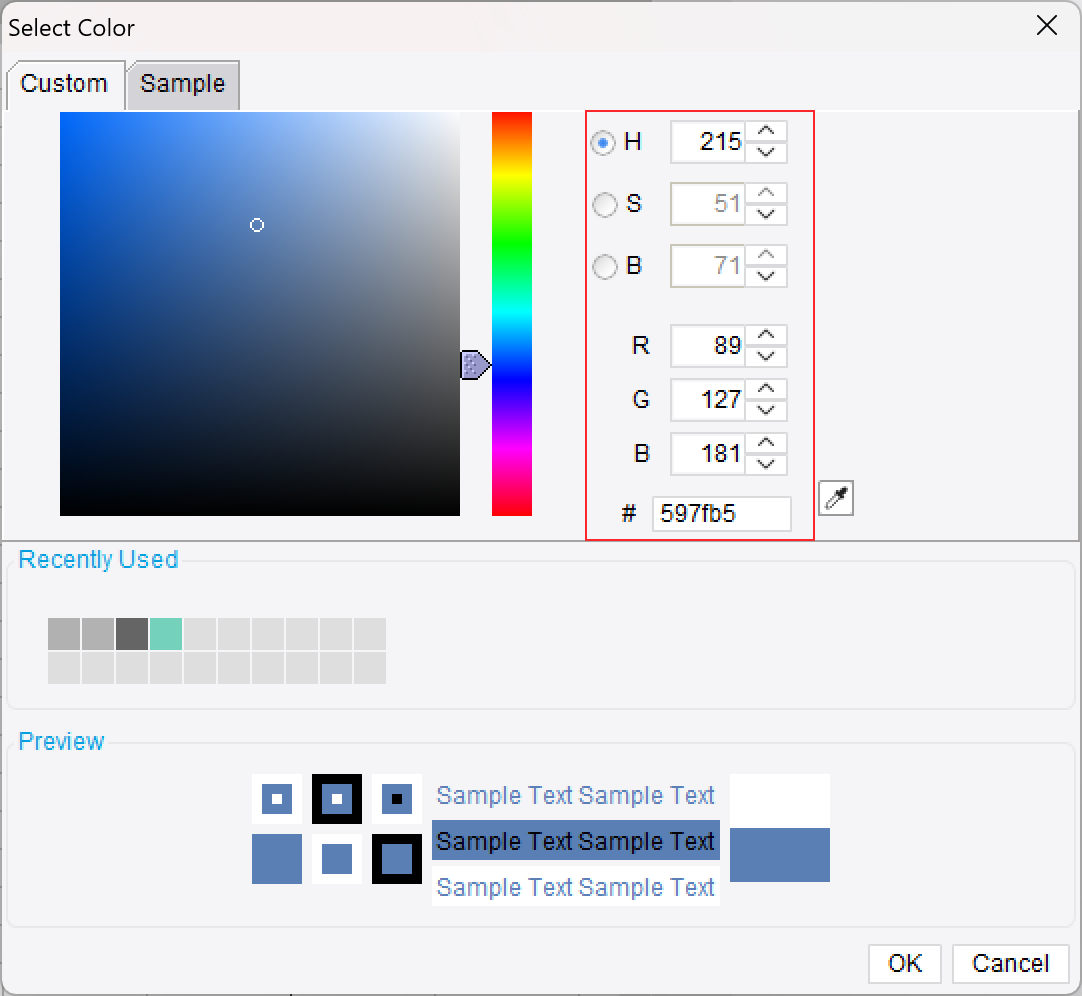 Designer Color Panel-FineReport Help Document