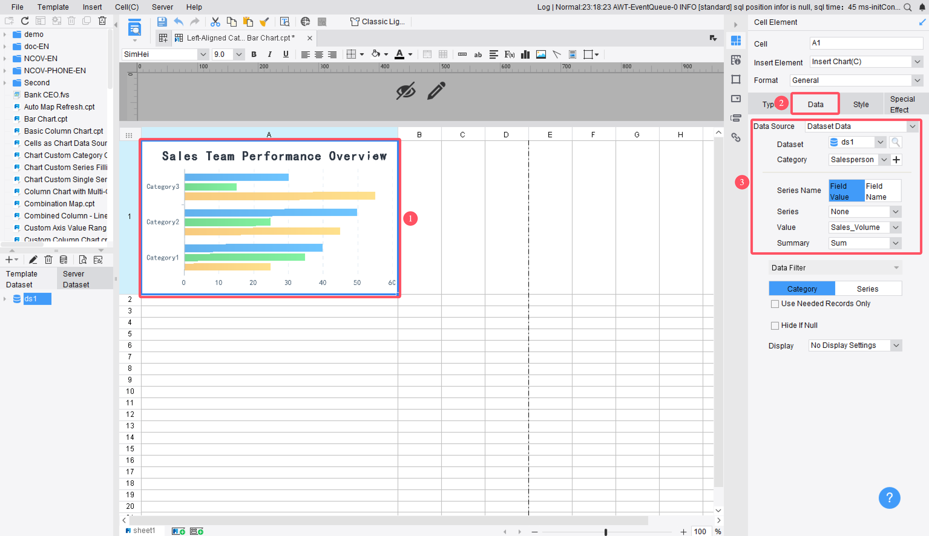 Left-Aligned Category Name in a Bar Chart-FineReport Help Document