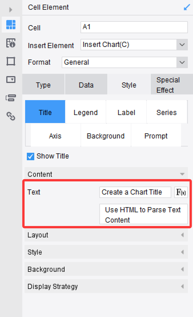 Chart Title-FineReport Help Document
