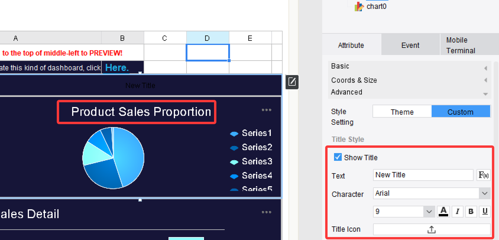 Chart Title-FineReport Help Document