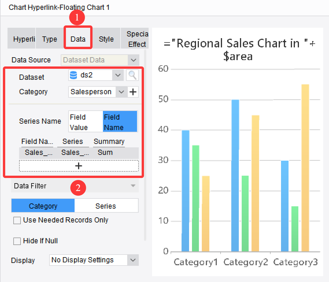 Chart Hyperlink-Floating Chart-FineReport Help Document